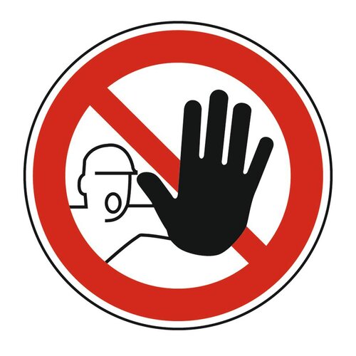 Verbotsschild mit stoppender Hand.
