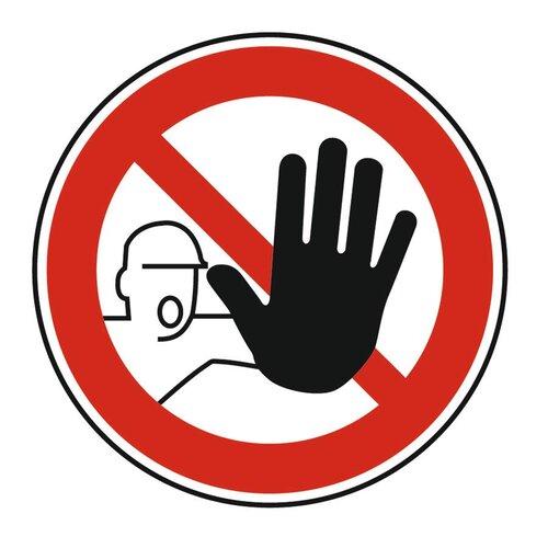 Verbotsschild mit stoppender Hand.